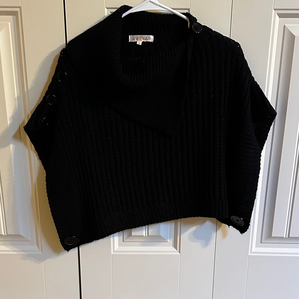 Elegant Black Cowl Neck Sweater